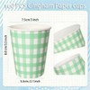 excvalues 100 Pieces 9 oz Gingham Paper Drinking Cups, Plaid