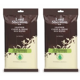Lord Sheraton Leather Clean and Shine Eco Wipes - 24 in a pack - Two Packs (48 wipes)