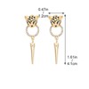 Inateannal Punk Leopard Head Earrings Gold Crystal Circle Earrings Spike