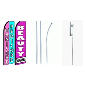 OnPoint Wares Manicure Pedicure Beauty Supplies King Flag w/Kit- Pack of 2