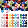 50Pcs 20mm Beads for Pens, Acrylic Bubblegum Rhinestone Beads for