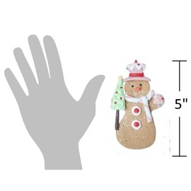 The Bridge Collection Gingerbread Men Ornaments - Set of 3 - Festive Claydough Gingerbread Ornaments for Holiday Decor - Glittered Gingerbread Cookie Christmas Ornaments