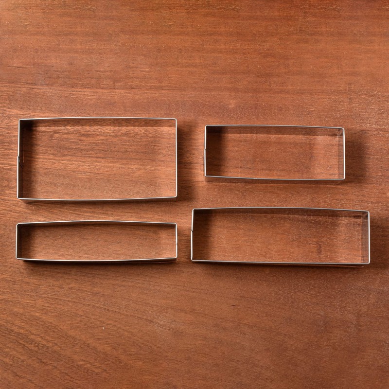 LILIAO Rectangle Scalloped Edge Cookie Cutter Set, Stainless Steel (Rectangle