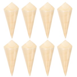 TOYANDONA 50pcs Disposable Wood Cones, Wood Tasting Cones Serving Cones Wooden Ice Cream Cone Holders for Appetizer Finger Food Home Parties Catering Events