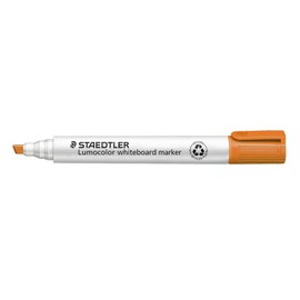 STAEDTLER 351 B-4 Lumocolor - Marcador de punta de cincel para pizarrón blanca, color naranja (caja de 10)