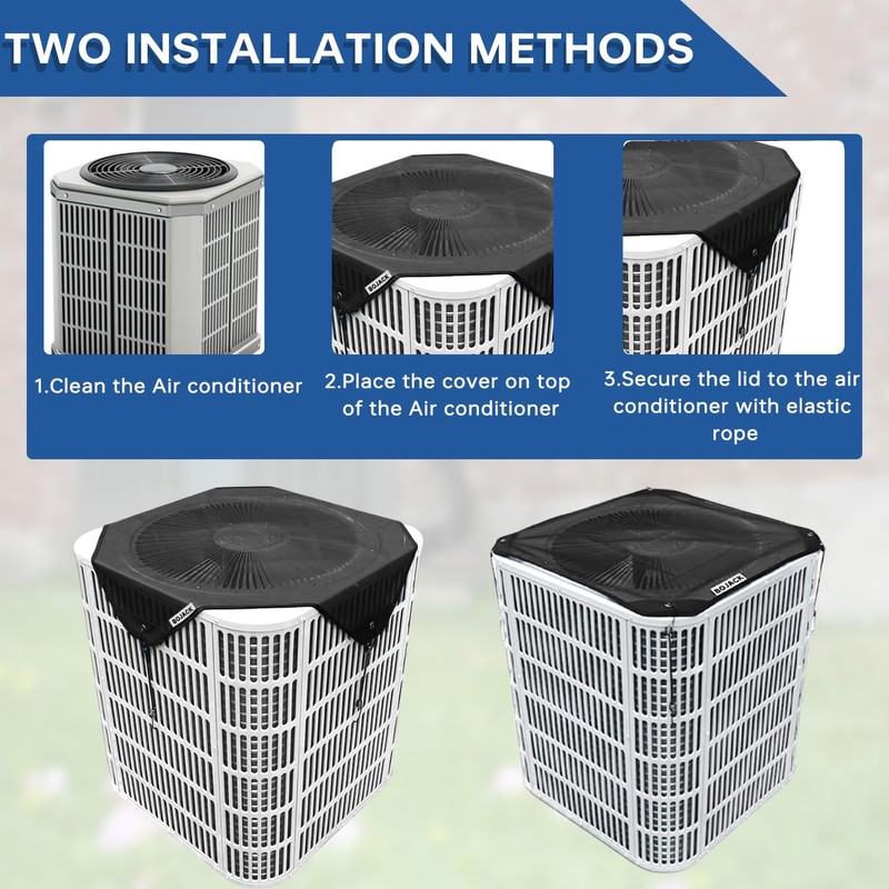 BOJACK 28x28 Central Air Conditioner Cover for Outside Units, Top