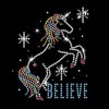 Unicorn Believer Bügelbild mit Strasssteinen, T-Shirt JCS Rhinestones