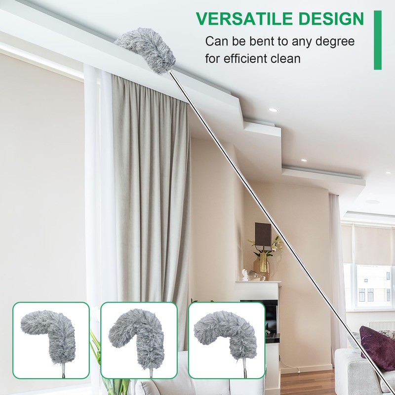 100-inch Extra-Long Dusters, Cleaner Tools with Extension Pole and Bendable