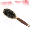 Healvian 1pc Oval Boar Bristle Hair Brush Handle Anti-static Massage