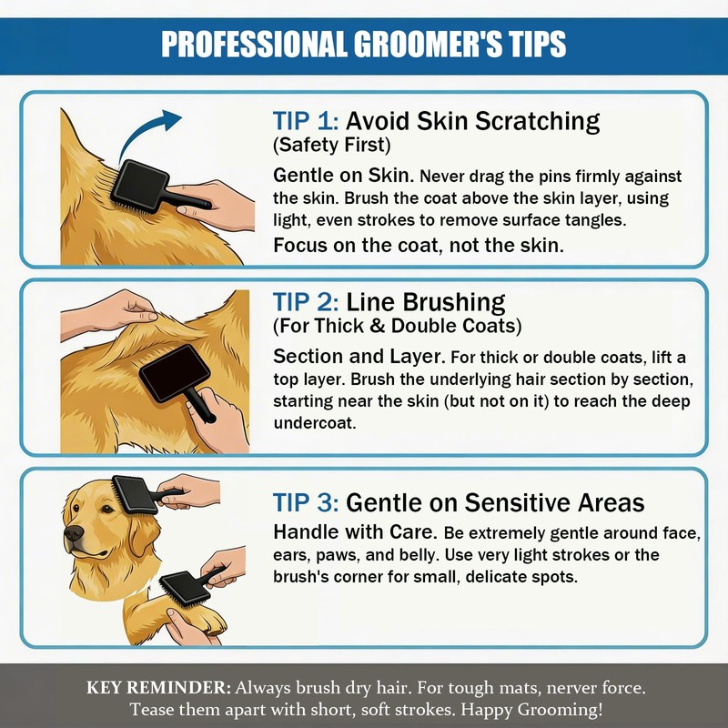 YOYUPETA 5-Piece Dog Grooming Kit, Large Long Pin Dog Slicker