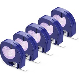 5-Pack Anycolor Replace for Dymo LetraTag Refills Clear 16952 Plastic Tape 12mm x 4m Label Maker Refills Transparent, Compatible with Dymo Letratag LT-100H LT-100T LT-110T 200B QX50 Label Maker
