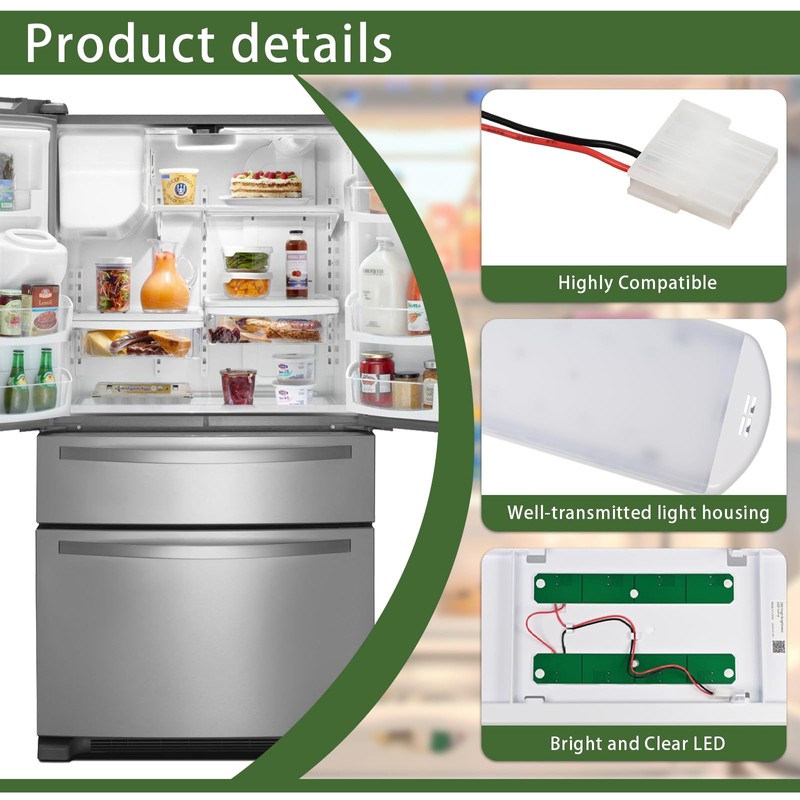 W11527432 Light Replacement for Whirlpool Maytag Amana Fridge Refrigerator W11101384