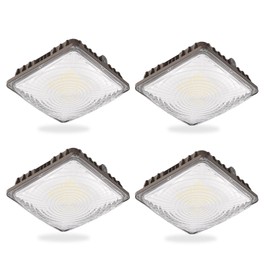 40W LED Canopy Light, 6000LM LED Canopy Lights Outdoor, IP65 Waterproof Canopy Light for Gas Station Industrial Lighting Garage Barn Shop Carport Warehouse Building Entrance UL Listed, 4 Pack