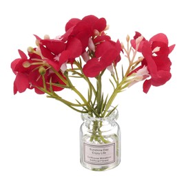 CoCud Mini Flowers Dollhouse in Vase, Silk Plastic Miniature Dollhouse Accessories with Tiny Flower Red - (Applications: for 1:12 1:8 or 1:6 Scale Fairy Micro House)