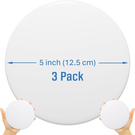 Strongest Home Wall & Door Handle Stopper 5" Set of 3 Pieces White Rubber Door Knob, Round Wall Shield Cushion, Quiet Wall Protector for Door Handle, Guard Door Bumper, Self Adhesive