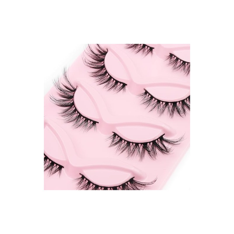 5 pairs Wispy Cat Eye Lashes Wispy False Eyelashes Natural