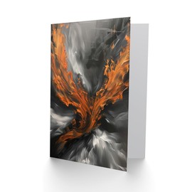 Artery8 Firebird Phoenix Abstract Flame Wings Birthday Card