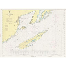 Historic Pictoric Vintage Map - Lake Superior Coast Grand Portage Bay to Shesheeb Point Including Isle Royale, 1962 Nautical NOAA Chart - Vintage Wall Art - 32in x 24in