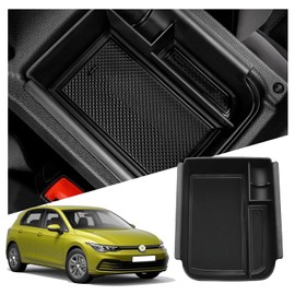 Ruiya Golf GTI Center Console Organizer,2020-2025 Golf GTI MK8 Accessories Armrest Center Console Golf GTI MK8 Middle Console Tray Compatible with 2020 2021 2022 2023 2024 2025 VW Golf GTI/R MK8
