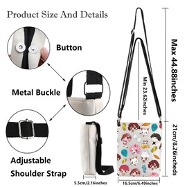 MYSOMY Anime Crossbody Bag Momo & Okarun & Granny Gifts Kintama Gifts DDD Manga Shoulder Bag (Cat Fish UK2)