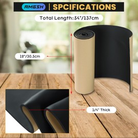 AMGSH Sponge Neoprene with Adhesive Foam Rubber Sheet 1/4" Thick *12" Wide X 54"Long, Padding Gaskets,Crafts for Weather proofing or Stripping DIY Gasket or Sealing Material