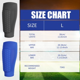 Guiqulai 2 Pairs Soccer Shin Pads with Honeycomb Protection – Breathable Nylon Shin Guards for Kids, Youth & Adults – Shin Defender Sleeves for Hockey, Skateboarding & More (29cm)