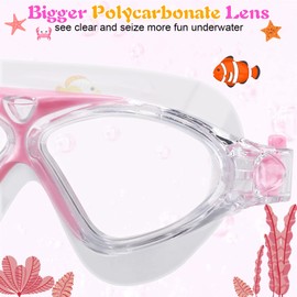 Swimming Goggles for Adults and Kids,Anti Fog No Leakage Clear Vision UV Protection Comfortable,Professional Swim Goggles for Men Women Boys Girls Children