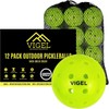 Vigel Premium Outdoor Pickleball Balls Set of 4-12, USAPA Approved Tournament and Competition Play, Perfectly Balanced, High Bounce True Flight, Durable, 40 Hole Pickleball, Ideal for All Skill Levels