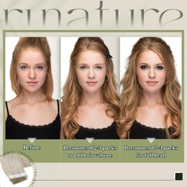 RUNATURE Blonde Tape in Hair Extensions Human Hair Long Tape in Hair Extensions Human Hair White Blonde Tape in Extensions Human Hair Ice Blonde 50 Gram 24 Inch