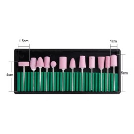 Mussa 12 Puntas Broca Rosas Para Esmeril Drill Profesional Uñas
