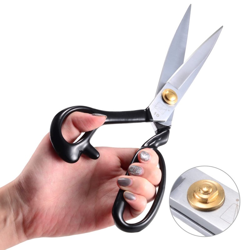 Left-Handed Sewing Fabric Scissors, 10 Inch Dressmaking Taior's Shears-Electroplated Finishing