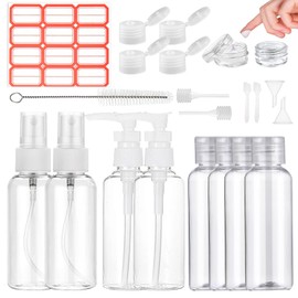 21 Piece Travel Bottles Set, 100 ml Empty Travel Bottles, Reusable Refillable Travel Containers, Portable Plastic Bottles, Empty Flight Bottle Set for Travel