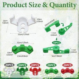 LXBCTOP Pack of 110 Plant Bender Lst Clips, 90° 360° Low Stress Training Clips, 6 Types Plant Clips, Plant Bender Clips for Bending Plant Stems and Changing the Growth Direction (Green, Red, White)