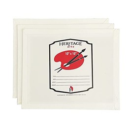 Heritage Arts CP3042-3 Set of 3 Stretch Canvas Panels, 10" x 10", Mounted to MDF Board