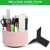 Czzmy Round Leather Art Supply Organizer,Remote Control Holder with Adjustable