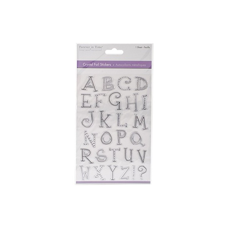 MultiCraft Crystal Foil Stickers-Uppercase Alphabet Silver