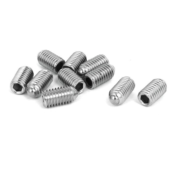 sourcingmap® M8x14mm 304 Stainless Steel Spring Hex Socket Ball Point