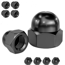 Qrity 10 Pcs Acorn Cap Nuts, M8 Black Carbon Steel Dome Nuts, Decorative Hex Cap for Protecting Screws and Bolts