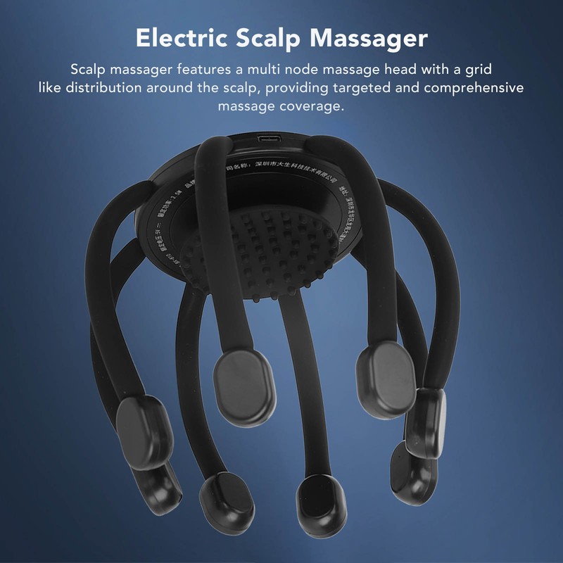 Electric Scalp Massager 4 Massage Modes 8 Claw Relaxing Portable