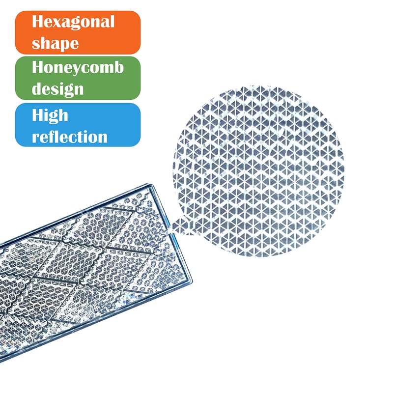 WELNENT E-Mark DOT CCC 2pcs Rectangle Reflector Self Adhesive Stick