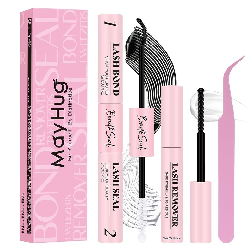 Mayhug Kit 4 en 1 para de Pestañas: Pegamento
