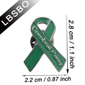 Pin de cinta de concienciación sobre la parálisis cerebral, regalo del mes de concienciación sobre la parálisis cerebral, color verde, Metal, Aleación.