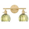 Shenmoyl Bathroom Light Fixtures, 2-Light Brass Vanity Wall Light Over