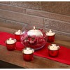Hosley Set of 6 Metallic Antique Finish Red Glass Candle