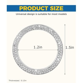 iolory car Start Button Cover,Car Stickers,Crystal Double Rhinestone Automotive Engine Start Decoration Ring,Push Start Button Cover,Key Ignition Knob Bling Ring,Bling Car Accessories (White)