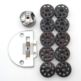 CKPSMS Brand - #BC-DBM(2)-NBL1+18034B 10PCS+18030+18031 Bobbin Case &.Bobbins & Needle Plate & Feed Dog FIT for Consew 206RB Juki DNU-241 DNU-1541
