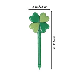 8 stück Miniatur Obstgabeln Zahnstocher, 4 Stile Marienkäfer Biene Vierblättriges Kleeblatt Blume Picks Plastik Bento Box Zubehör für Brotdose Dekoration(mehrfarbig)