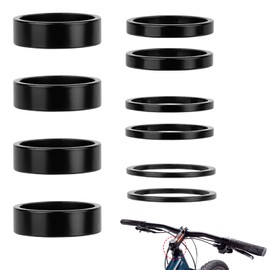 8 Piece Bicycle Handlebar Spacer Set Ahead Spacer Black Bicycle Spacer Stem Spacer Rings Aluminium Bicycle Stem Spacer 2 mm/3 mm/5 mm/10 mm Spacer 1 1/8 Inch for Bicycles/Road Bikes/MTB/BMX
