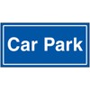 V Safety Car Park Blue Sign - 300x150 mm -