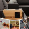 Sofa Tray Armrest, Sofa Shelf with 2 Coasters, Wooden Sofa